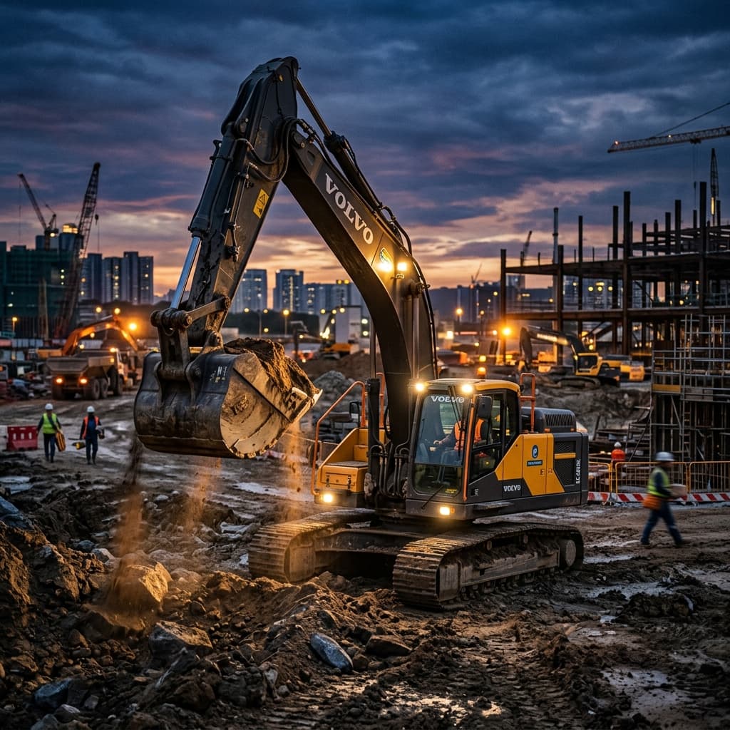 Heavy equipment construction site